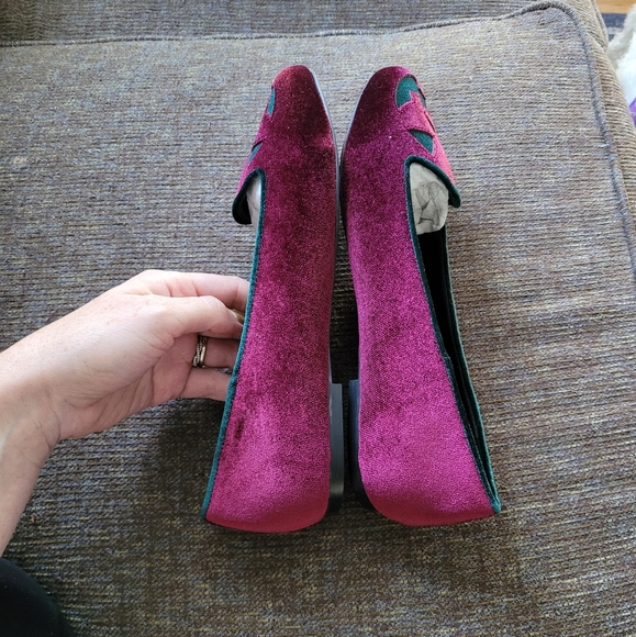 Strangecvlt Red Lydia Velvet Jack O’ Lantern Flats - Picture 11 of 13